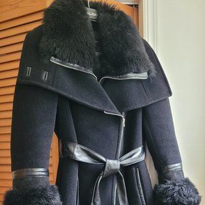 Mackage Signature Wool and Leather Coat